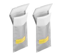 Didiseaon Paquet de Sécurité Ignifugé pour Batterie Lipo 2 Pièces - Pochette Ignifuge Antidéflagrante Résistante à la Chaleur pour Modélisme Drone et Rangement Sûr de Batterie Lithium -