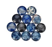 Didiseaon Patch de Verre Bleu Rond Plat pour Accessoires de Fabrication de Bijoux Diy, 20 Pièces Faciles à Coller, Matériel en Verre Délicat pour Décorations Artisanales Couleur Aléatoire
