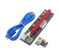 Didiseaon Pci-e Riser Card to Pcie Extension Cable with Power Supply and LED Indicator for High-Speed Data Transmission and Stable Mining Rig Performance