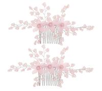 Didiseaon Peigne à Cheveux de Mariage Artisanal en Cristal et Métal Rose, Accessoire Léger et Élégant pour Mariée, pour Cérémonie ou Fête de Mariage