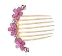Didiseaon Peigne à cheveux strass Coix de cheveux de fleur peignes latéraux de demoiselle d'honneur peignes de mariée pour cheveux pince à cheveux frange Alliage strass Violet,mauve