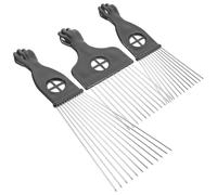 Didiseaon Peigne à Dents Larges 3 Pièces en Acier Inoxydable pour Hommes, Double Face Accessoire Coiffure Ne Blesse Pas le Cuir Chevelu pour Salon et Usage à Domicile