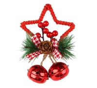 Didiseaon Pendentif Étoile Noël Rouge Nœud et Clochette Décorative | Plastique, Tissu et Fer, Ambiance Festive, pour Couronne, Poignée, Sapin, Bureau et Commerce