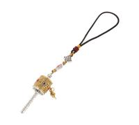 Didiseaon Pendentif Tibétain Rétro pour Voiture avec Roue de Prière Bouddhiste Ornement Chinois Traditionnel Suspension de Miroir Intérieur Décoration Protectrice pour Automobile