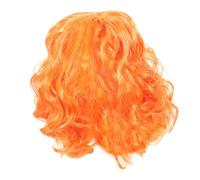 Didiseaon Perroquet Perruque Bouclée Élastique pour Animaux Accessoire De Cosplay pour Chiens Et Décoration De Fête pour Animaux avec Cheveux Longs Et Ondulés Orange