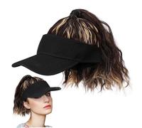Didiseaon Perruque Casquette Baseball Femme avec Cheveux Synthétiques Bouclés Design Haute Queue de Cheval Résistante et Naturelle pour Usage Quotidien et Fêtes