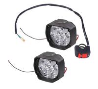 Didiseaon Phare Antibrouillard LED Voiture 9 LED 2 Pièces Interrupteur, Éclairage Auxiliaire Moto SUV Bus, Feu de Brouillard Arrière Étanche, Installation Facile, Voyant D’Avertissement