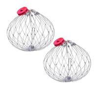 Didiseaon Piège à Crabes en Fil d'acier Argenté Résistant à l'usure, Cage Automatique 2pcs Pêche en Mer et Rivière, et Solide Couleur Aléatoire