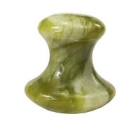 Didiseaon Pierre de Massage Facial de Champignon en Jade Vert Outil de Massage Guasha pour Visage et Corps Masseur Antidérapant pour Tonification et Relaxation Accessoire Bien-être