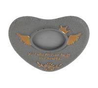 Didiseaon Pierre Tombale pour Chien Forme Cœur Grise Monument Commémoratif Extérieur pour Animaux de Compagnie, Plaque Commémorative Solide et Résistante aux Intempéries, pour Jardin et