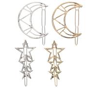 Didiseaon Pince à Cheveux Étoile Métal Barrettes Géométriques Lune Et Étoile Accessoires Coiffure Minimalistes Pour Femmes Mariage Et Quotidien