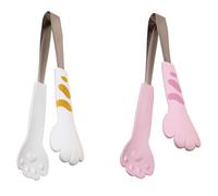 Didiseaon Pinces Alimentaires en Acier Inoxydable 2 Pièces, Pinces à Salade Pratiques Blanc et Rose Moyen, Ustensiles Cuisine Polyvalents pour Barbecue, Buffet et Couleur Couleur Aléatoire