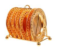 Didiseaon Plateau de Collations 7 Pièces en Métal Doré Diamant Organiseur de Fruits et Vaisselle pour Apéritif Plateau de Nourriture Créatif Cuisine Salle à Manger et Événements Festifs