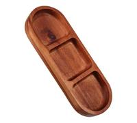 Didiseaon Plateau de Service Bois Acacia avec Compartiments Assiette à Condiments pour Sauces Apéritifs et Petit-déjeuner Plateau Réutilisable Élégant pour Barbecue et Table