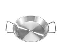 Didiseaon Plateau de Vaisselle Anti-brûlure en Acier Inoxydable avec Double Poignées, Plateau de Service Décoratif pour Camping et Pique-niques, 20 Cm