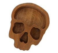 Didiseaon Plateau en Bois Créatif de Crâne pour Fruits et Bougies, Bol Polyvalent Réutilisable pour Halloween et Fêtes à Thème