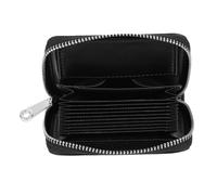 Didiseaon Porte-Cartes à Soufflet Noir en Cuir de Vache Grosse Capacité | Pochette Multi-cartes Format Compact, Pratique, Rangement Facile à Nettoyer pour Cartes de Visite et Petits Papiers