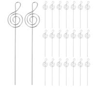Didiseaon Porte-cartes Argentés Forme Note de Musique 60 Clips Support Robuste et Élégant Porte-mémos et Numéros de Table pour Mariage ou Fête