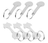 Didiseaon Porte Clé Jeton Caddie Compact et Portable en Alliage de Zinc Argenté 6 Pièces Anneau pour Chariot de Courses en Supermarché