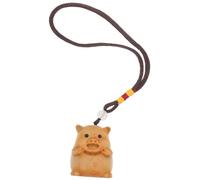 Didiseaon Porte-clés Bois Chubby Pig Décoratif Sculpté Pendentif Téléphone Charmant pour Décoration Mobile et Accessoire Voiture