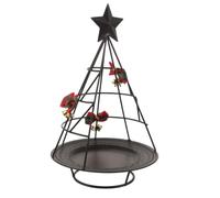 Didiseaon Porte-clés Décoratif Arbre de Noël avec Plateau Bougie pour Table Support pour Bijoux et Accessoires Rangement Pratique pour Clés et Bagues Décoration Festive pour Intérieur Noir