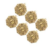 Didiseaon Porte-clés Pendentif Huit Diagrammes Bronze Vintage 6 Pièces - Breloque Décoration Protéger, Symbole Taoïsme Unisexe - Accessoire Pratique, Présent Traditionnel, Usage Quotidien