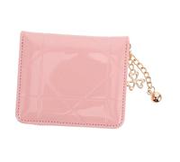 Didiseaon Porte-Monnaie Compact en Cuir Brillant pour Femme Petit Porte-Cartes Multifonction avec Compartiments pour Billets Pochette à Main Légère et Portable Style Clutch Élégant Rose