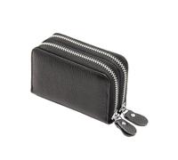 Didiseaon Portefeuille de Crédit en Cuir Double Fermeture Éclair RFID | 10 Emplacements, 2 Compartiments Zippés, 1 Poche Monnaie, Accordéon Noir, pour Hommes et Femmes Couleur Aléatoire