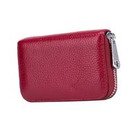 Didiseaon Portefeuille RFID Blocage Anti-piratage Porte-Cartes Crédit Portable Pochette Sécurisée Protection Cartes et Identités Élégante Petit Format Rouge Brique