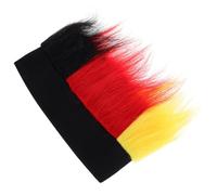 Didiseaon Postiche Coupe du Monde pour Femmes Noires Design aux Trois Couleurs Bleu Blanc Rouge, Accessoires Patriotiques Confortables en K Silk et P Silk pour Activités à Thème