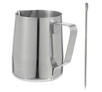 Didiseaon Pot à Lait Acier Inoxydable avec Stylet pour Latte Art Tasse Mousseur à Lait Pratique pour Café et Boissons Chaudes