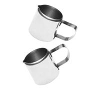 Didiseaon Pot à Lait en Acier Inoxydable 2 Pièces 57ml Mini Pot à Lait Pratique pour Café et Sauce, Forme Simple, pour Bars et Maison