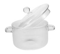 Didiseaon Pot Verre Transparent avec Couvercle Casserole à Double Poignée pour Mijoter Soupes Lait Petits Plats et Potages Compatible avec Plaques de Cuisson Cuisson Économe Énergie