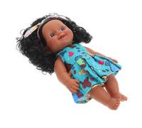 Didiseaon Poupée Réaliste Vinyle Souple Poupée Noire avec Cheveux Bouclés Lifelike Flexible pour Accessoire Ludique Couleur Aléatoire Couleur Aléatoire