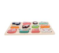 Didiseaon Puzzle Éducatif en Bois Montessori pour Garçon et Filles de 1 à 3 Ans Jeu d'Association Thème des Transports Blocs en Bois Colorés pour Développement Moteur et Créativité