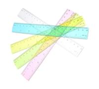 Didiseaon Règles à Dessin Légères et Solides en Plastique Coloré Lot de 5 Outils de Mesure pour Bureau, pour Ingénieurs et Architectes en Milieu Office