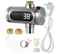 Didiseaon Robinet d'Eau Chaude Instantané Électrique en Acier Inoxydable avec Affichage LED Numérique Chauffe-Eau sans Réservoir Adapté la Cuisine et Salle de Bain Température Réglable