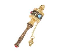 Didiseaon Roue de Prière Tibétaine Cuivre Résistante et Lisse Moulin à Prières Manuel Ornement Suspendu Voiture Décor Religieux Feng Shui