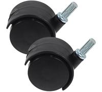 Didiseaon Roulettes Pivotantes 2pcs en Plastique et Fer, Noir, pour Étendoir à Linge et Chariot, Roulement Fluide, Silencieuses, Usage Maison, Articles Ménagers, Roues pour Débroussailleuse