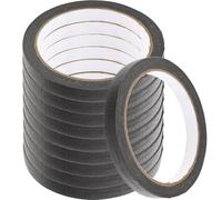 Didiseaon Ruban Adhésif de Masquage Noir 10 Mm X 20 M, 10 Pièces, Papier Crêpé Résistant la Chaleur, Ruban Masking Tape pour Peinture, Décoration et Bricolage Artistique