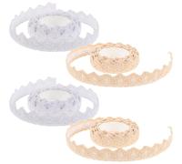 Didiseaon Ruban Adhésif Décoratif en Dentelle de Coton Autocollant 4 Rouleaux Beige et Blanc Ruban Décoratif pour Loisirs Créatifs Scrapbooking Mariage et Embellissements Adhérence