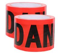 Didiseaon Ruban de Signalisation Non Adhésif 2 Rouleaux 75 CM X 100 M Rouge Danger Ruban D’Avertissement pour Scène de Crime et Zones Dangereuses Sécurité sans Trace de Colle