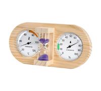 Didiseaon Sablier de Sauna avec Thermomètre-Hygromètre Double Cadran 15 Minuterie Mécanique Bois Violet Résistant Haute Température Moniteur Précis Humidité Température pour Sauna