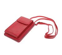Didiseaon Sacoche Femme PU Cuir Pochette Pratique pour Téléphone Cartes et pour Usage Couleur Rouge