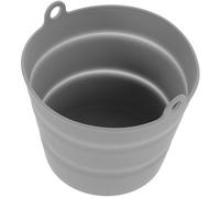 Didiseaon Seau Pliable Silicone Résistant Chaleur avec Doublure Anti-Fuite pour Barbecue Accessoire Multifonction pour Friture et Cuisson Hauteur Réglable Gris