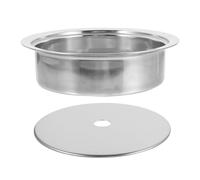 Didiseaon Set de 1 Anneau en Acier Inoxydable et Couvercle pour Plaque à Induction, Adapté pour Table Hot Pot Coréenne, Résistant et Flexible, Finition Argentée