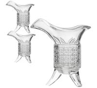 Didiseaon Set de 1 Carafon à Vin de 120ml et 2 Verres à Shot de 10ml en Verre Design Rétro Chinois, Pratique à Utiliser et Facile à Nettoyer pour Restaurant ou Fête