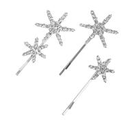 Didiseaon Set de 3 Pinces à Cheveux Étoile en Strass Argenté, Accessoires Élégants pour Mariage, Décoration Solide sans Décoloration