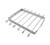 Didiseaon Set de Barbecue Pliable Acier Inoxydable avec Brochettes Résistantes Chaleur Rack Portable pour Grillades Plein et Facile à Nettoyer pour Camping et Pique