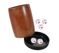 Didiseaon Set de Dés Bambou avec Gobelet et Support Résistant et Pratique pour Jeux de Société Bar et Voyage